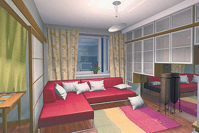 дизайн 3-х комнатной квартиры 121 серии